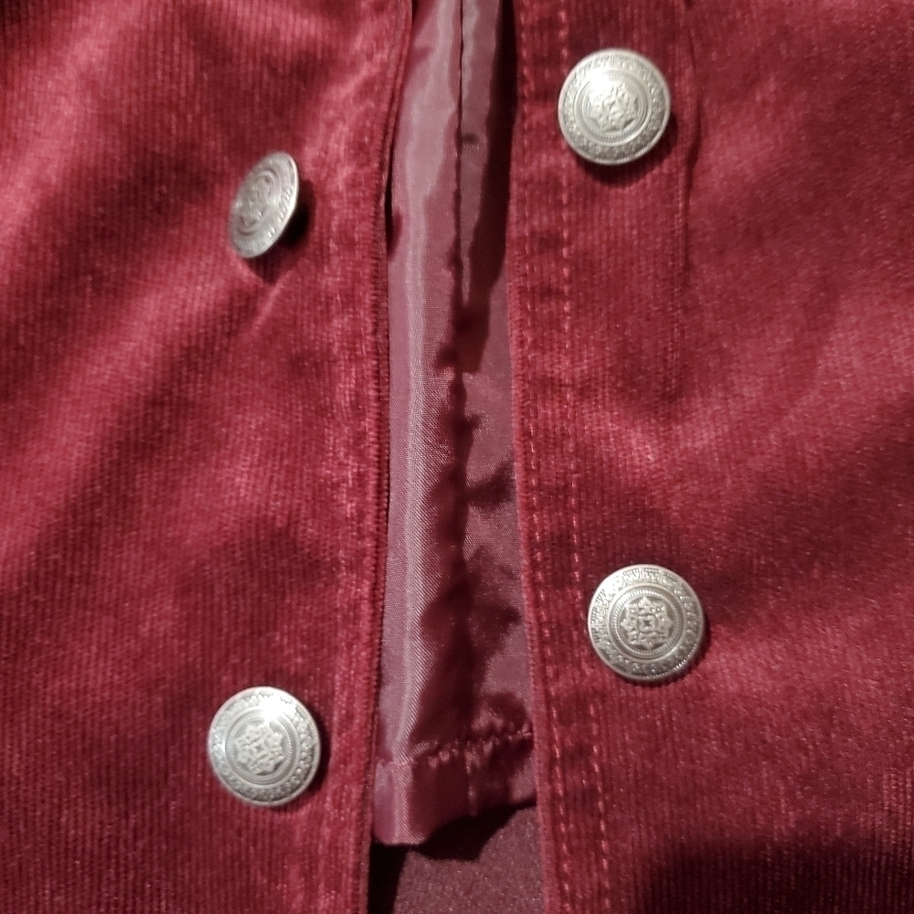 Super Cute Peplum Fall Brown Cordaroy Jacket Roz & Ali - Picture 6 of 8
